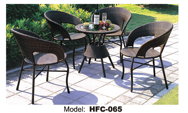 TG-HFC065 Terrace Furniture Set Combination Outdoor Garden Rattan Table And Chair
