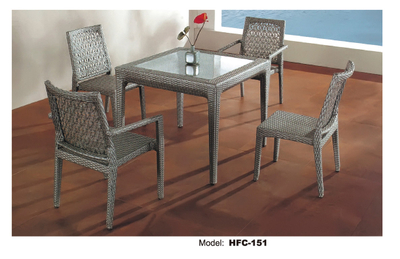 TG-HFC151 Outdoor Garden PE Rattan / Wicker Dining Table And Chairs Set