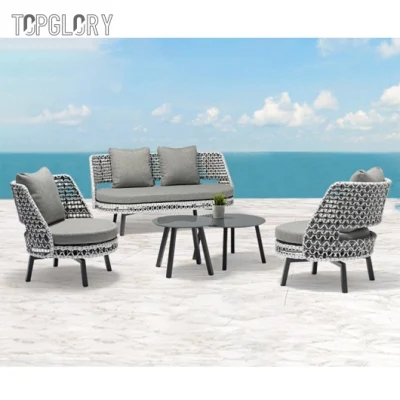 Leisure Sofa Rattan Outdoor Patio Sofa Combination Rattan Terrace Beach Sofa Outdoor Rattan Chair Balcony Courtyard Villa Garden Terrace Two-Seat Sofa TG-KSU3533F