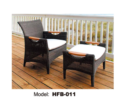 TG-HFB011 Outdoor Furniture Rattan Chair with Stool