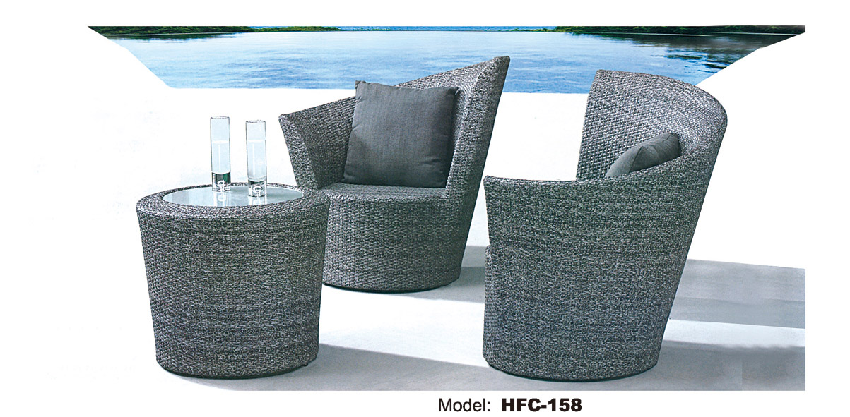 TG-HFC158 Modern High Quality New Design Outdoor Using PE Rattan Chair Garden Sets