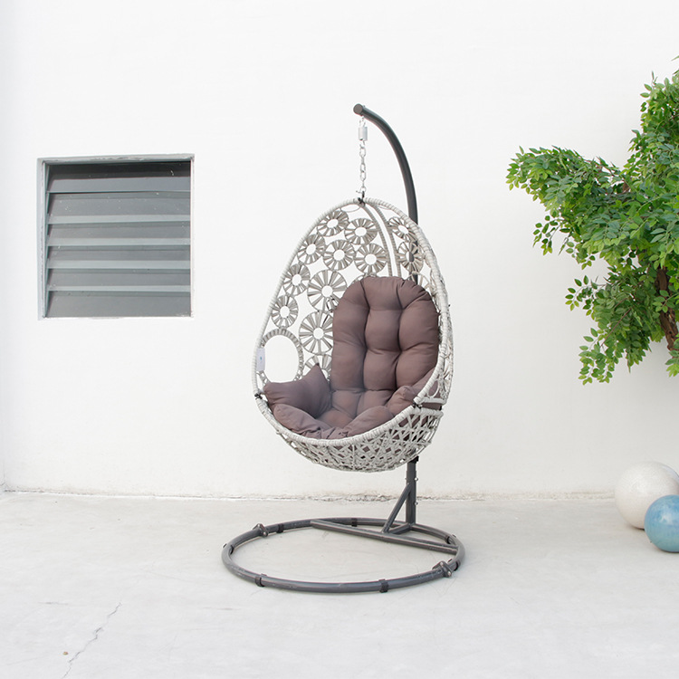 Jacquard basket chair outdoor modern simple leisure balcony single swing courtyard rattan chair hanging chair TG-NI42