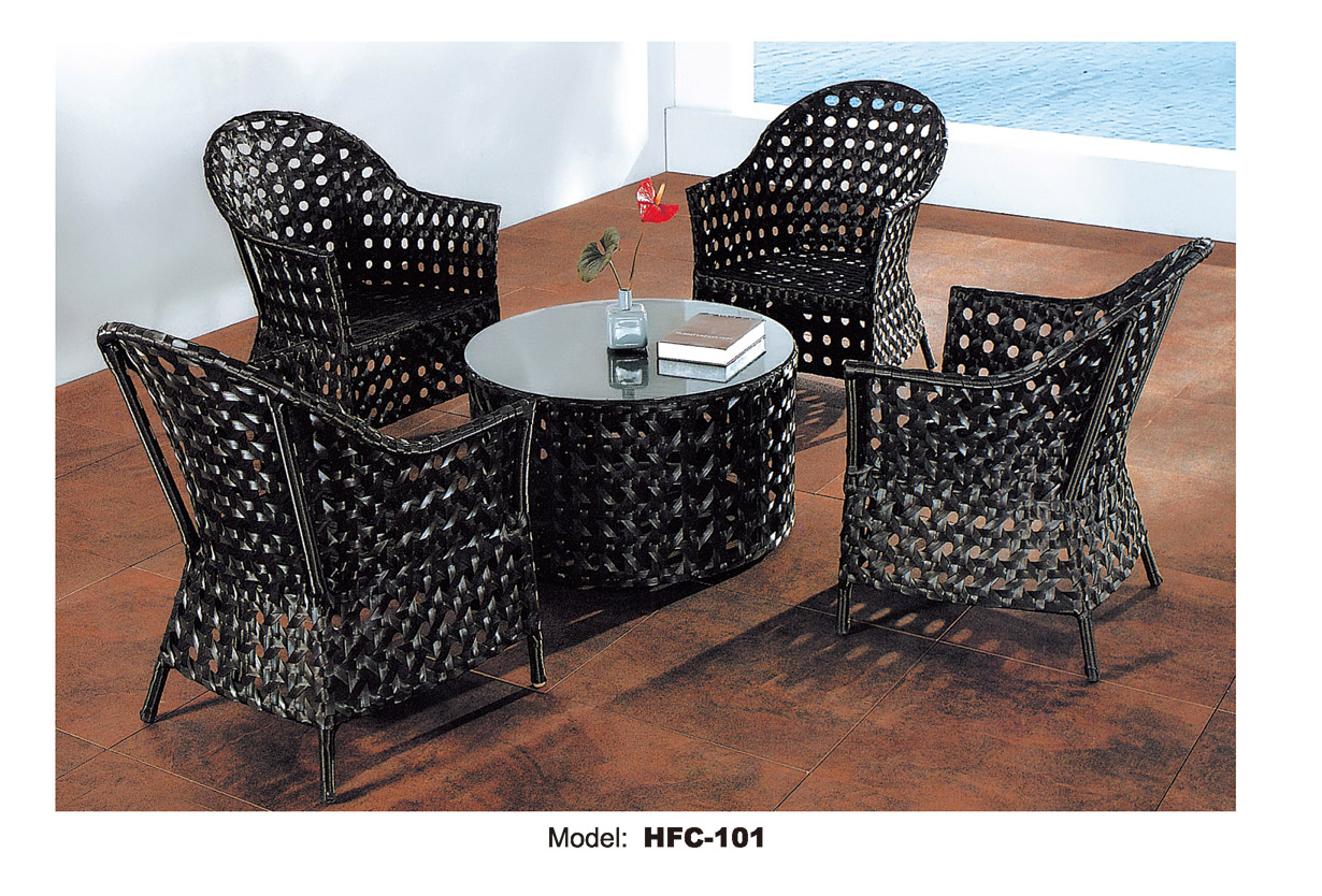 TG-HFC101 Modern Garden Coffee Restaurant PE Rattan Chairs Set Outdoor Patio Modern Leisure Chair