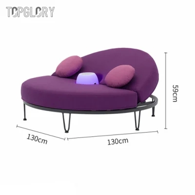 Home Hotel Furniture Outdoor Aluminum Tube Frame Fabric Sofa Bed Daybed Chaise Lounger TG-KS6160