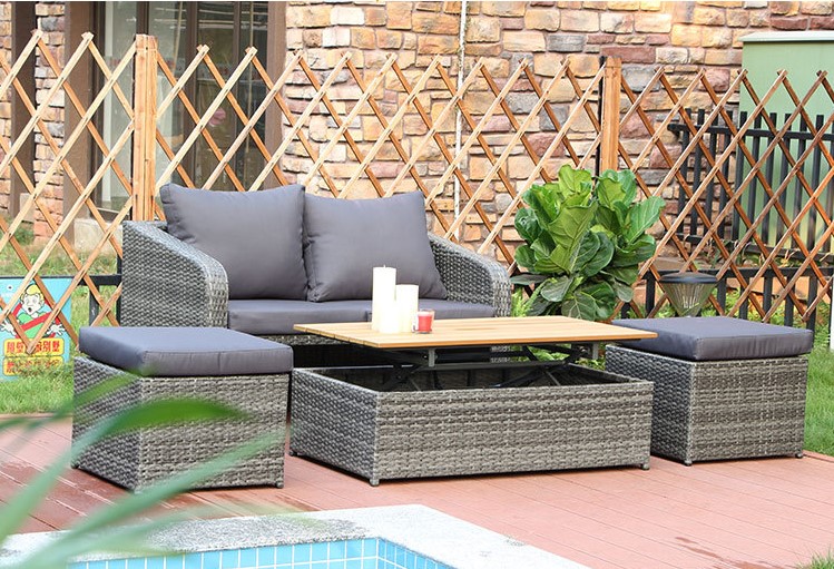 Outdoor Furniture Rattan Garden Furniture Chair Aluminum Couch Coffee Table Patio Courtyard Lounge Leisure Sofa Sets TG-NI26