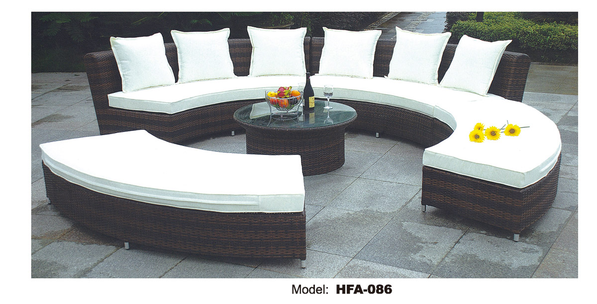 TG-HFA086 Patio Garden Modern Sofa Outdoor Table Set Rattan Furniture
