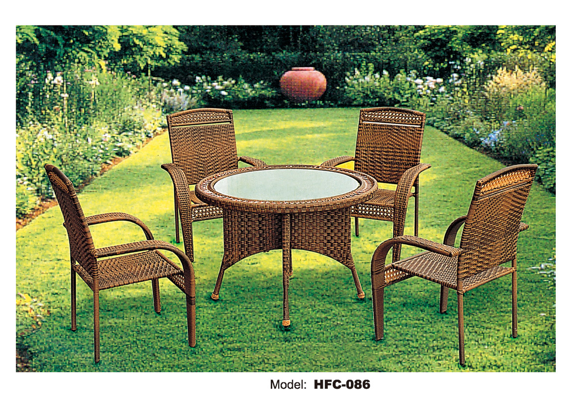 TG-HFC086 Wicker Sofa Set Garden Rattan Sofa Patio Outdoor Chair And Table