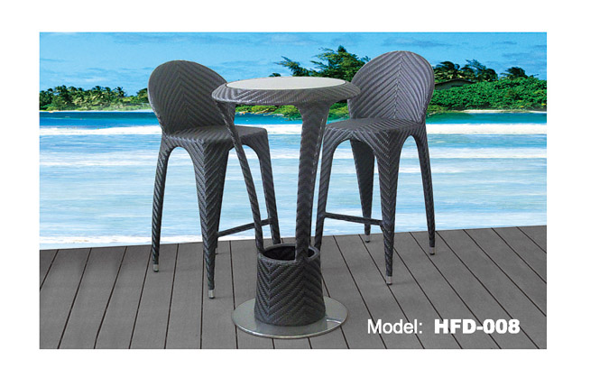 TG-HFD008 Garden Outdoor Furniture Rattan Bar Dining Set