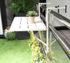 Outdoor Small Balcony of Iron Tube Rectangle Table Chair with Metal Stand TG-NI47