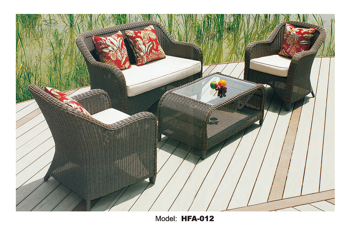 TG-HFA012 Outdoor Garden Furniture Patio Aluminum Frame Woven Rope Leisure Sofa Set