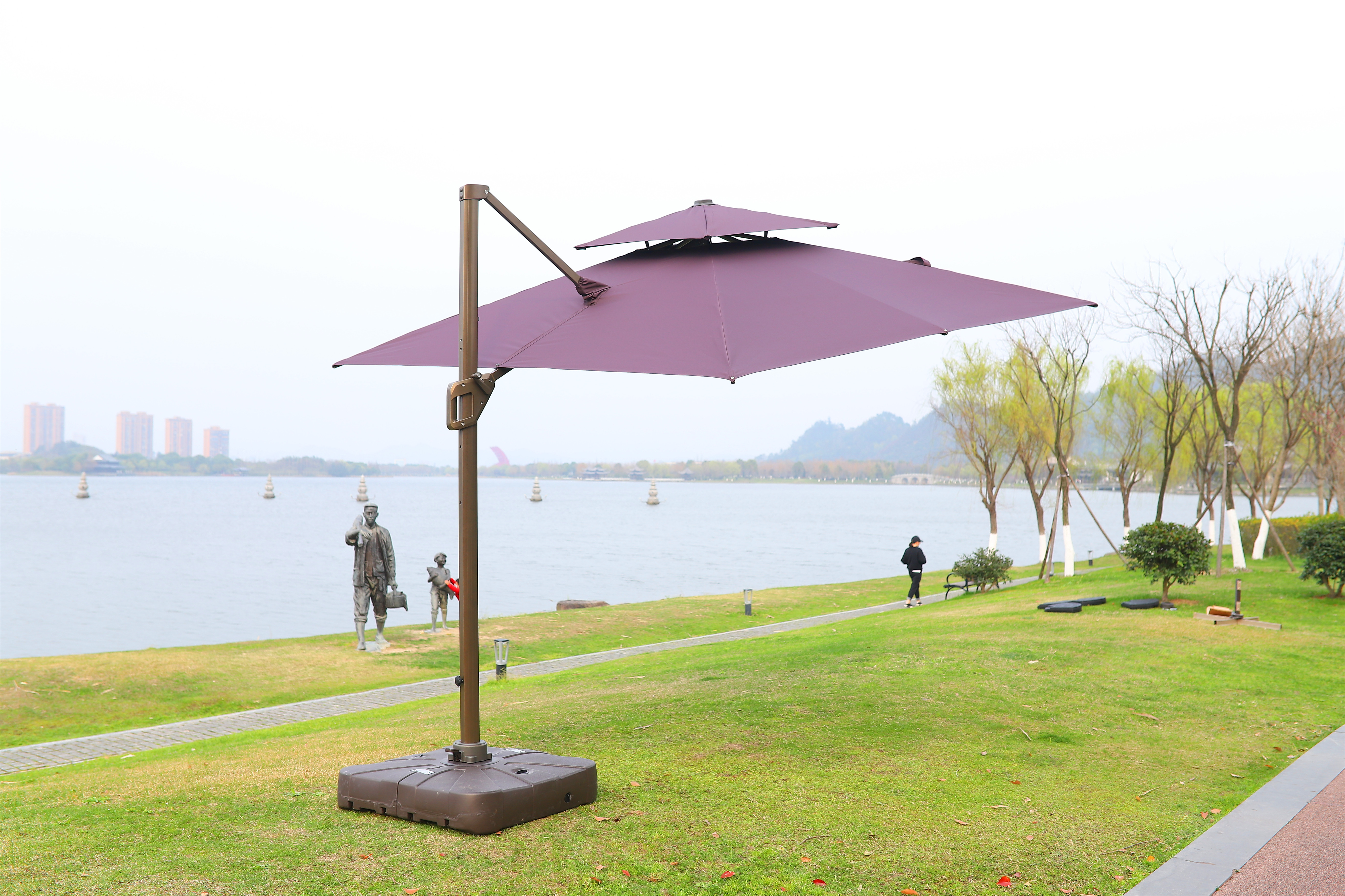  Round Aluminum alloy frame UV resistant parasol de plage beach patio umbrellas SZC-002