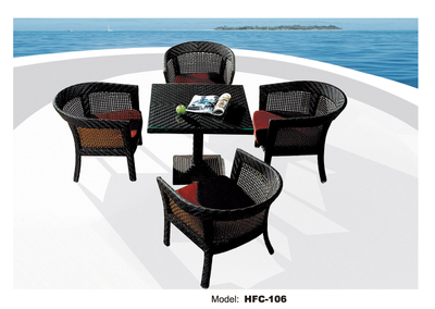 TG-HFC106 Terrace Furniture Set Combination Outdoor Garden Rattan Table And Chair