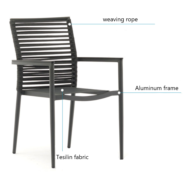 Outdoor Leisure Furniture Aluminum Garden chair for indoor and outdoor coffee shop restarauant garden sets TG-NI35
