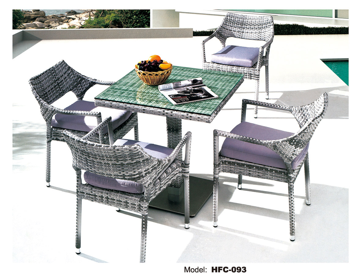 TG-HFC093 Top Quality Outdoor Garden Rattan Furniture Outside Table And Chair Dining Set