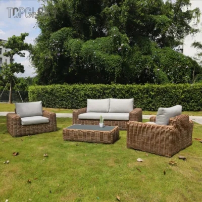 Outdoor Home Garden Luxury Furniture Aluminium Sectional Lounger Waterproof Rattan Sofa with Coffee Table TG-KSU1796