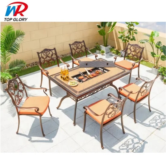 Chinese Suppliers Cast Aluminium Outdoor Furniture Dining Table