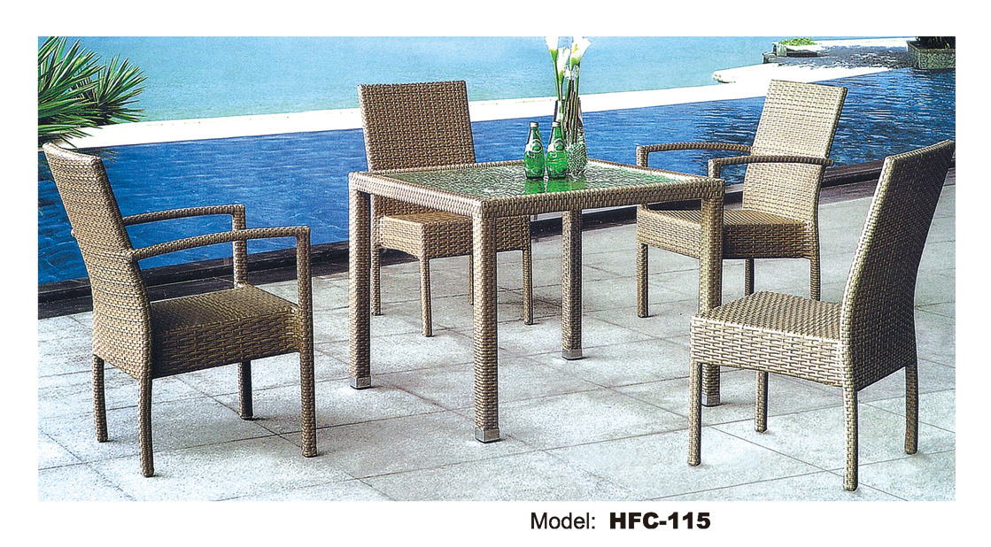 TG-HFC115 Modern Outdoor Rattan Furniture Wicker Garden Furniture Dining Set