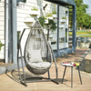 Outdoor Home Metal PE Rattan Basket Hanging Swing Garden Chair TG-KSU1741